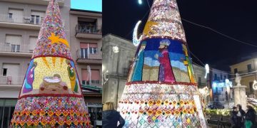 San Piero Patti: realizzato per il secondo anno un grande Albero di Natale all’uncinetto