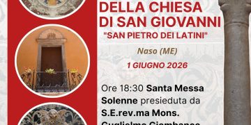 Naso: sarà riaperta al culto pomeriggio la Chiesa di San Giovanni – “San Pietro dei Latini”